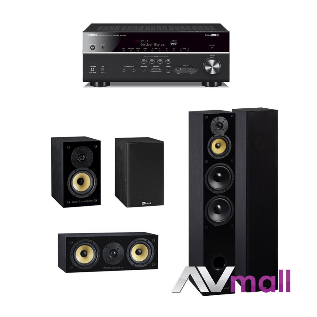 Pachet Receiver AV Yamaha MusicCast RX-V683 + Sistem de Boxe 5.0 Davis Acoustics Balthus 1