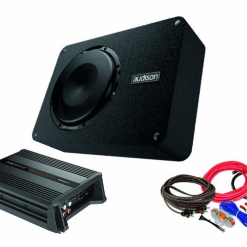 Pachet de Bass Audison APBX 8R + Amplificator Hertz D POWER 1 + Kit de cabluri - imagine 1