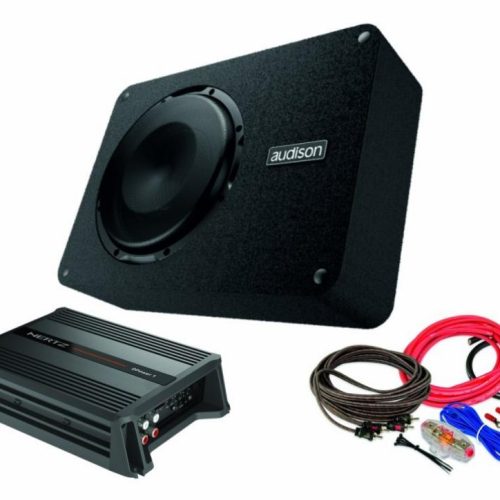 Pachet Subwoofer Auto Audison APBX 10 DS + Amplificator Hertz D POWER 1 + Kit de cabluri - imagine 1