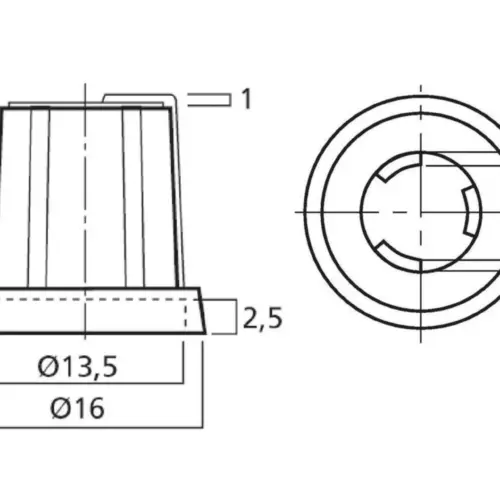 Buton Rotativ Monacor KN-11/BL - imagine 3