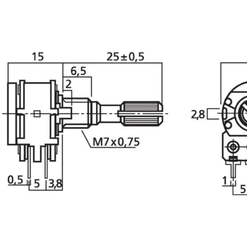 Potentiometru Monacor VRA-100S50 - imagine 3