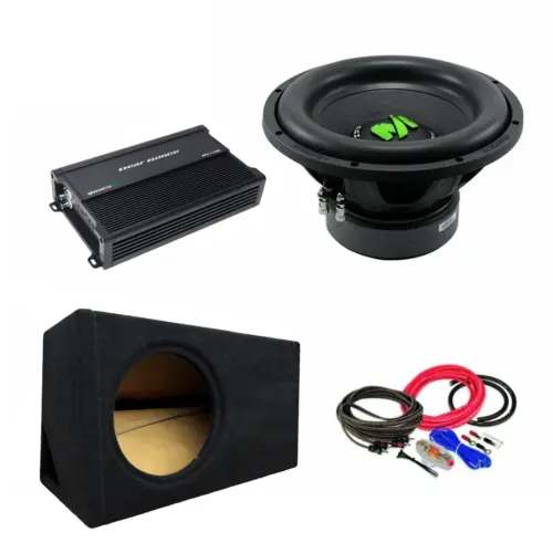 Pachet de Bass Subwoofer auto Deaf Bonce MF 12R D2 1200W RMS + Amplificator Machete MFA-1.1500 + Incinta custom + kit de cabluri