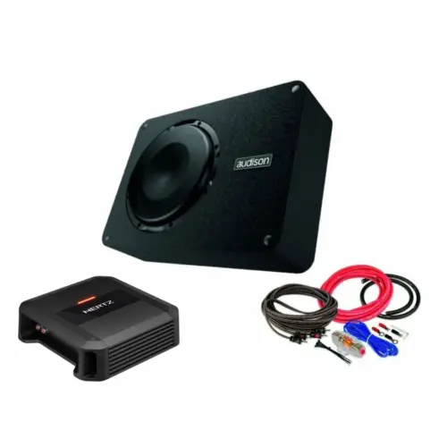 Pachet de Bass Subwoofer Subwoofer auto AUDISON APBX 10 DS + Amplificator Dieci Power 1.500 + kit de cabluri