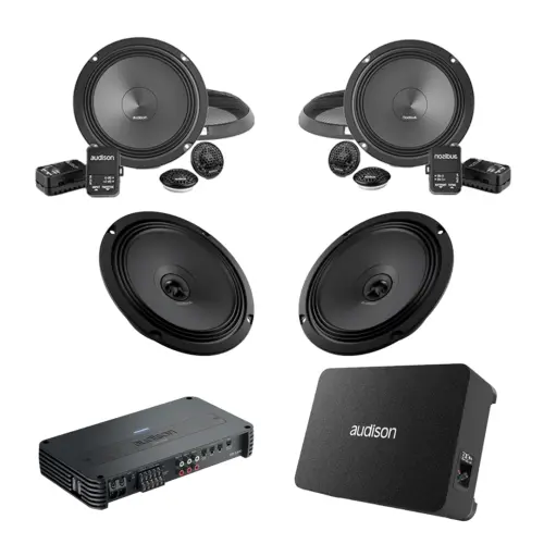 Pachete Boxe Auto Audison APK 165 + APX 6.5 + APBX 10DS + SR 5.600