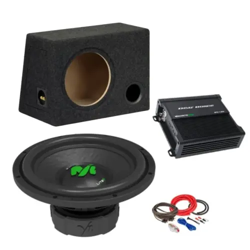 Pachet de Bass Subwoofer auto Deaf Bonce ML 10R D2 500W RMS + Amplificator MFA-1.800 + Incinta B1035 + kit de cabluri