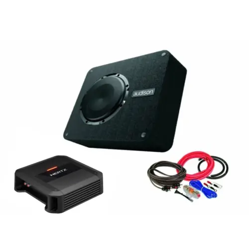 Pachet de Bass Subwoofer Audison APBX 8R + Amplificator Dieci Power 1.500 + Kit de cabluri