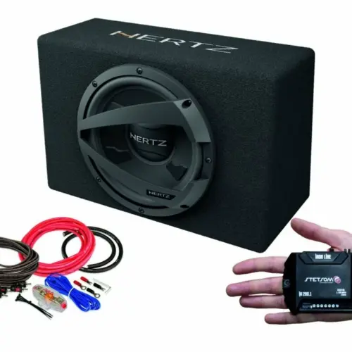 Pachet de Bass Subwoofer auto Hertz DBX 30.3 + Amplificator Stetsom IR 280.1 + kit de cabluri